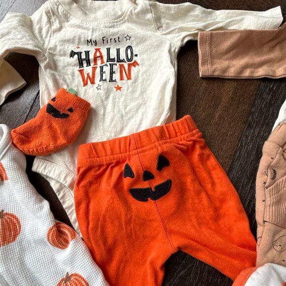 Lot of baby boys newborn clothes mixed Halloween fall 10 pieces carters rabbit + - Picture 3 of 9